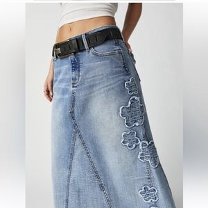 Driftwood x Free People Denim A-line Maxi Skirt
